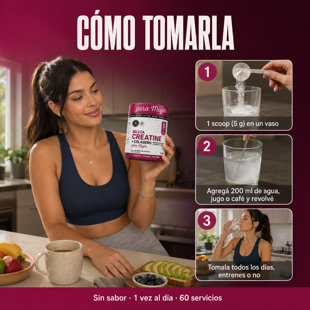 BELEZA® — Creatina + Colágeno para Mujer
