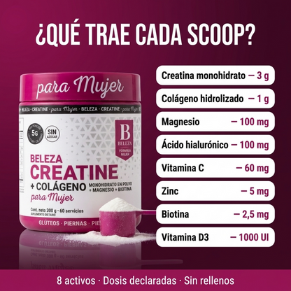 BELEZA® — Creatina + Colágeno para Mujer